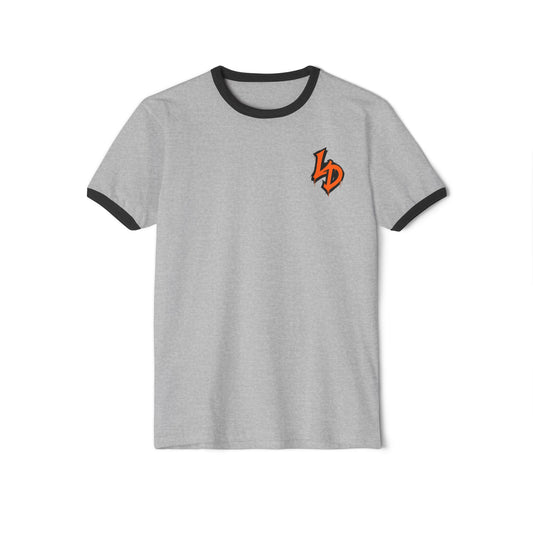 Family Over Everything Ringer T-Shirt — "LD" Logo Tee