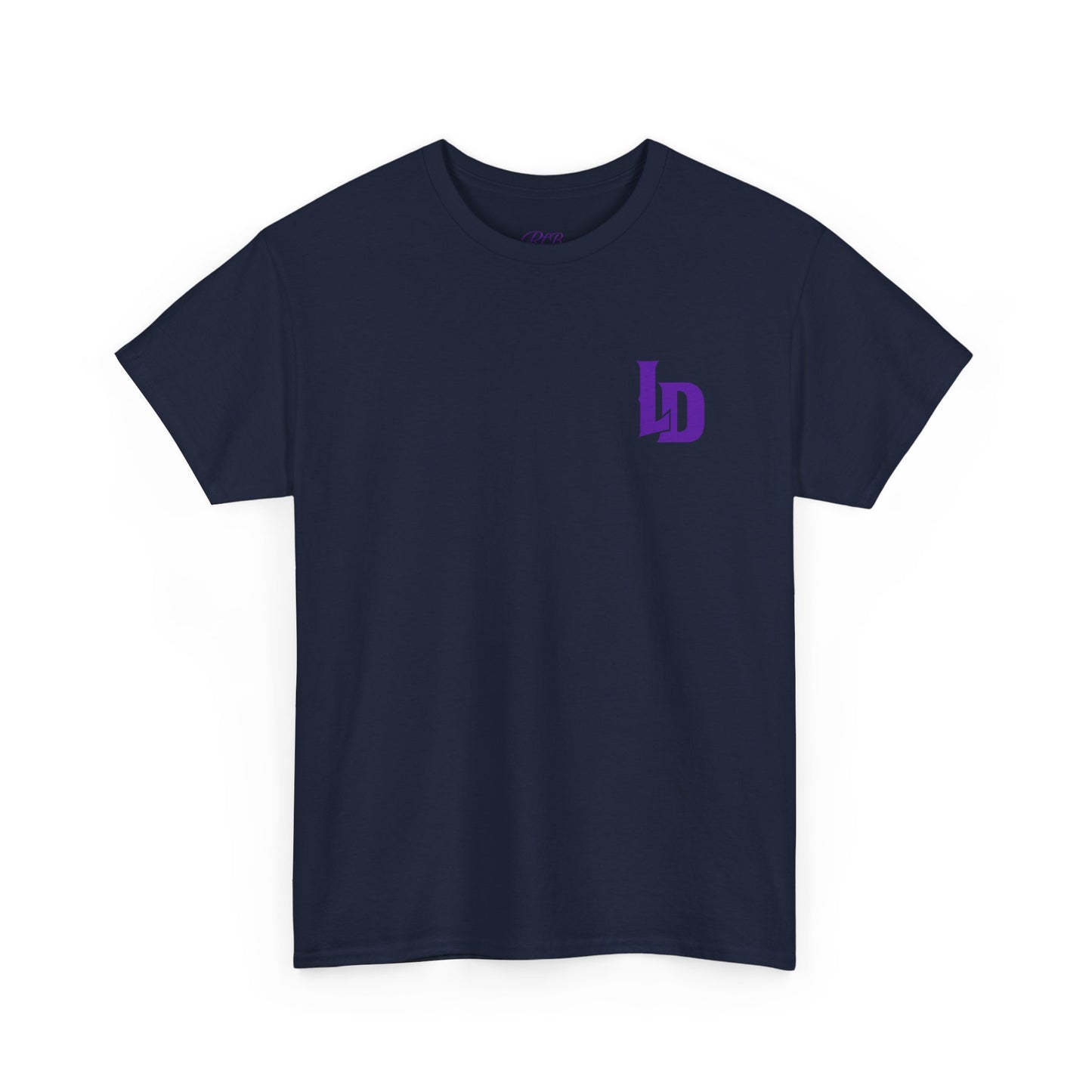 LD Logo T-Shirt — Purple Minimalist Chest & Back Tee