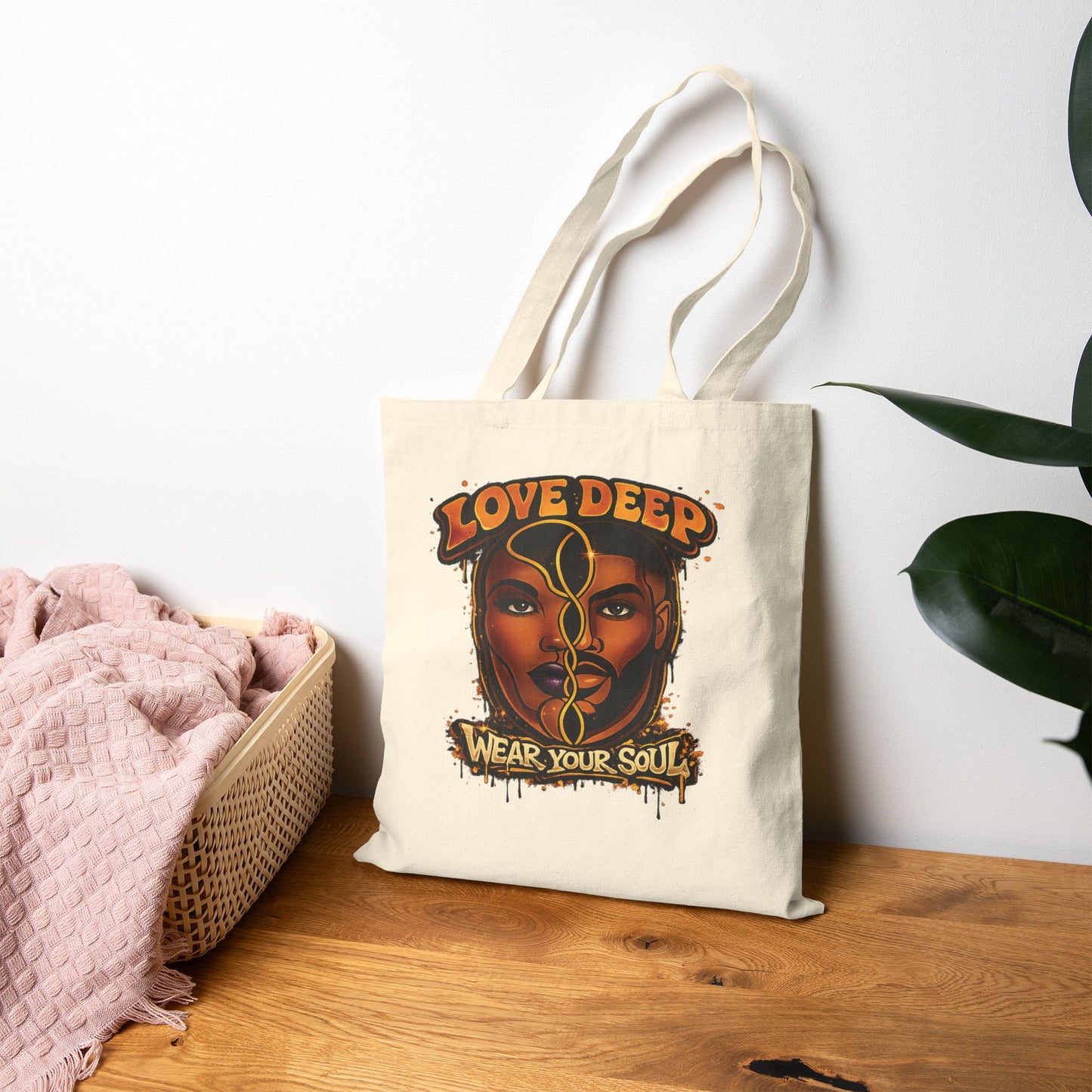 Love Deep Dual-Face Couple Canvas Tote Bag