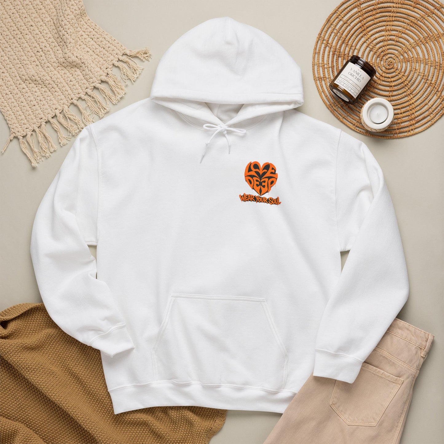 Love Deep Heart Emblem Hoodie — Retro Vintage Pullover