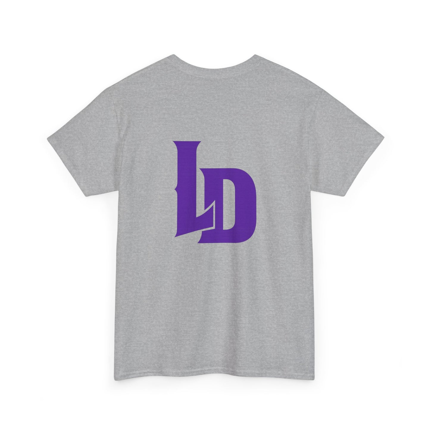 LD Logo T-Shirt — Purple Minimalist Chest & Back Tee