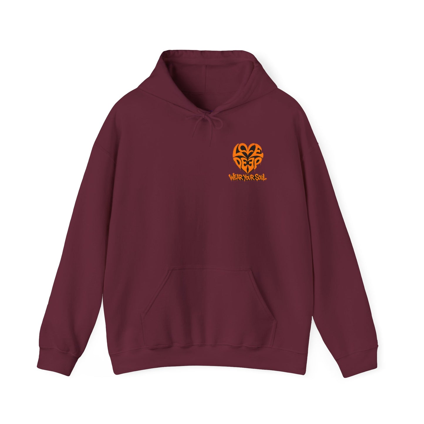 Love Deep Heart Emblem Hoodie — Retro Vintage Pullover
