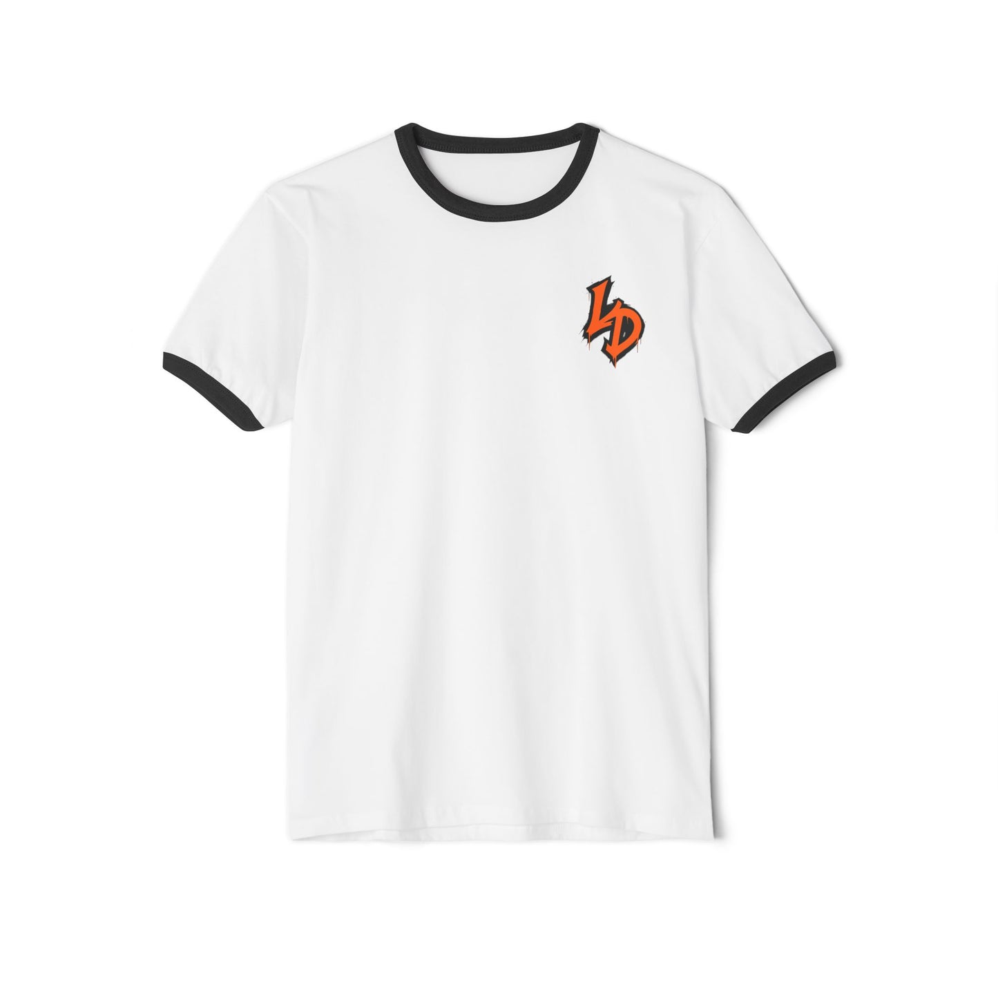 Family Over Everything Ringer T-Shirt — "LD" Logo Tee