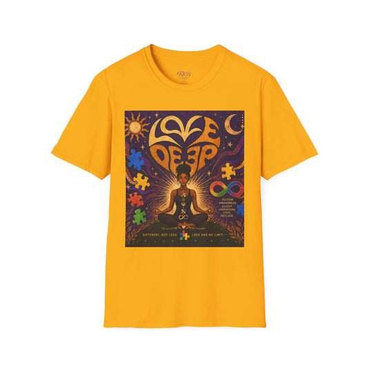 Love Deep Autism Retro Meditation Heart T-Shirt