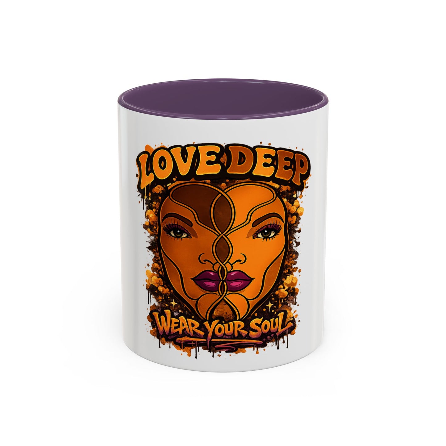 Purple Lips Love Deep Dual-Face Accent Coffee Mug (11oz)