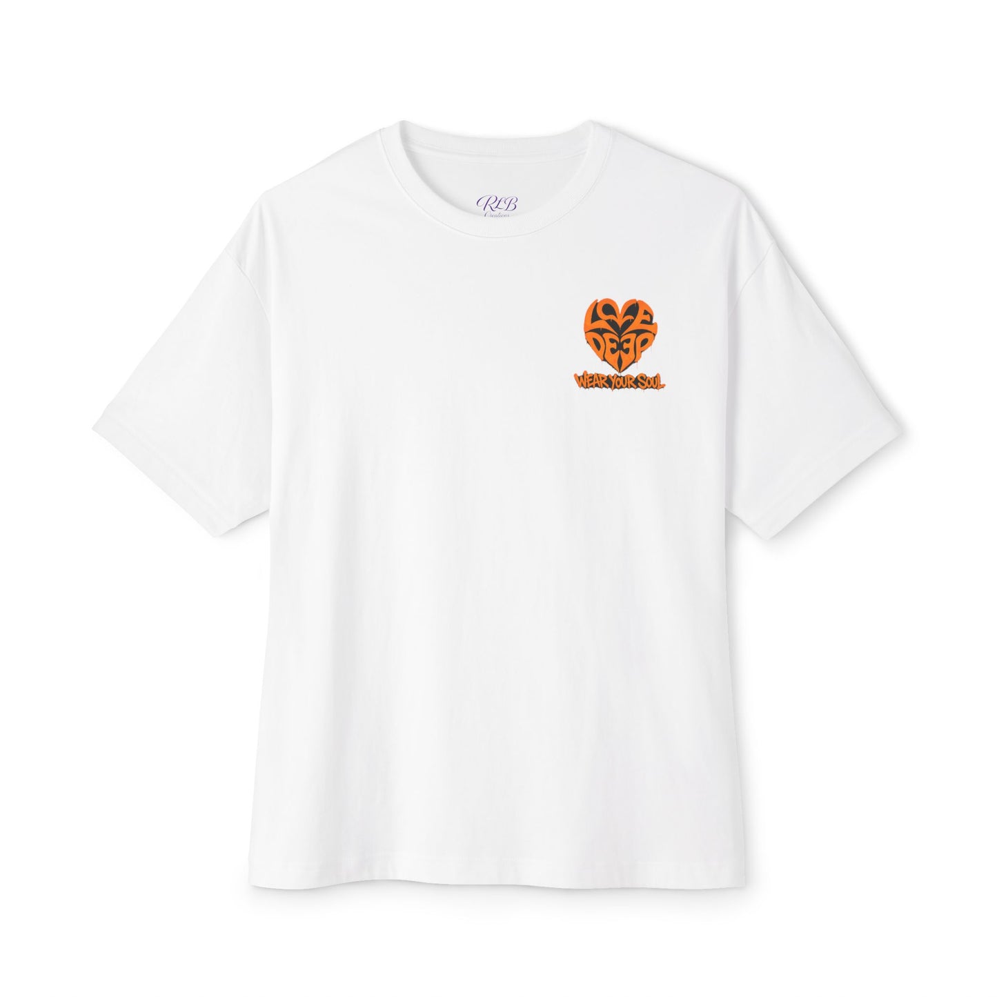 Love Deep Heartbeat Grunge T‑Shirt — Oversized Boxy Tee