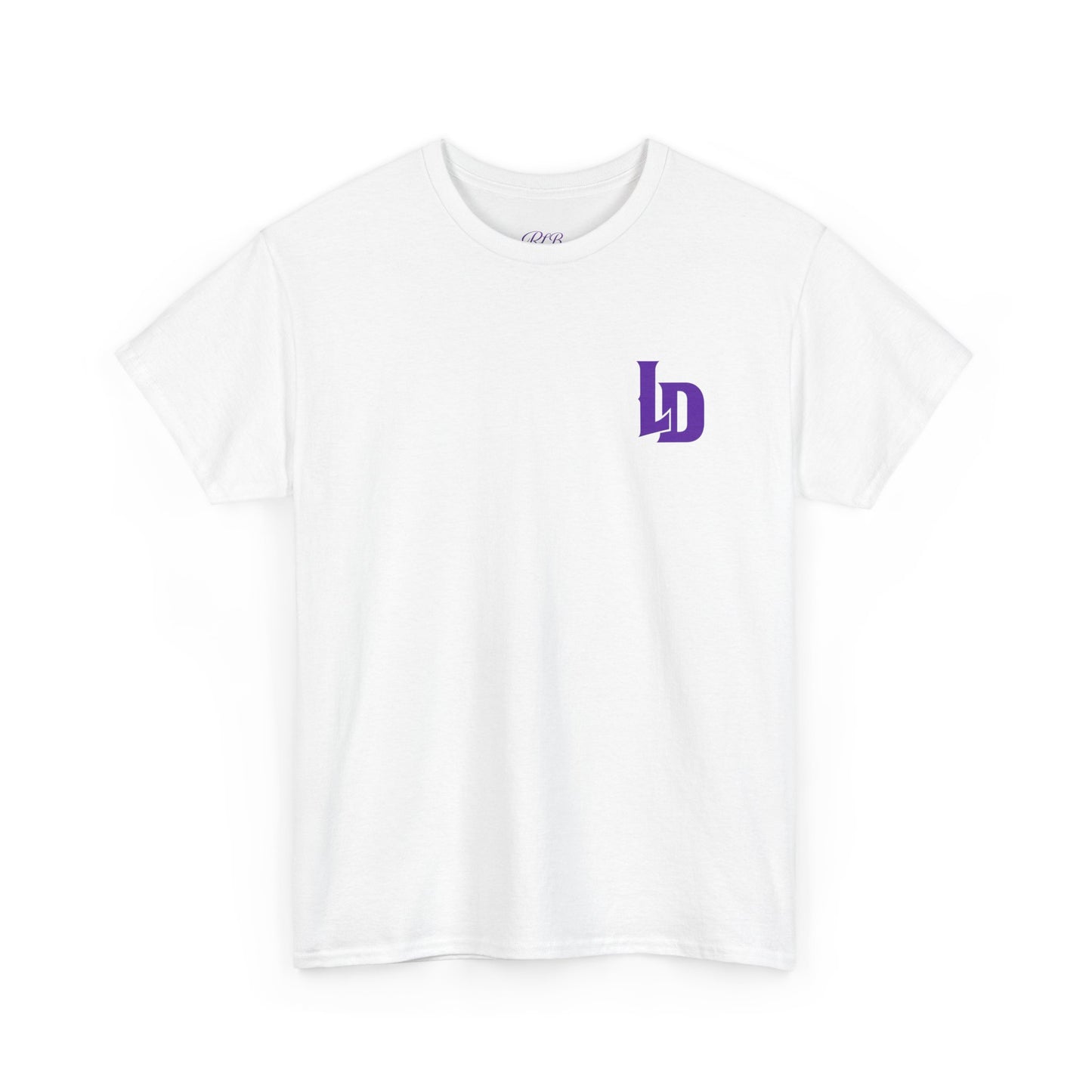 LD Logo T-Shirt — Purple Minimalist Chest & Back Tee