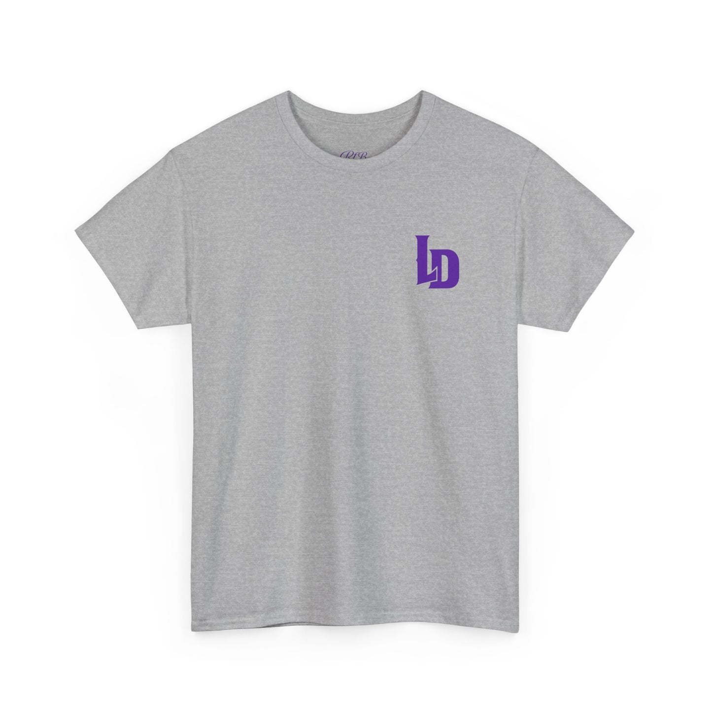 LD Logo T-Shirt — Purple Minimalist Chest & Back Tee