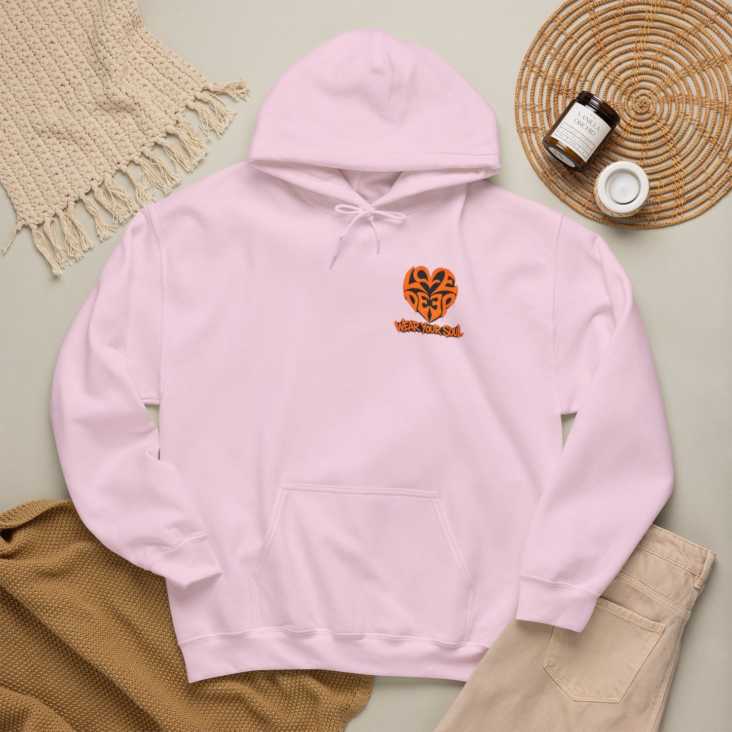 Love Deep Heart Emblem Hoodie — Retro Vintage Pullover