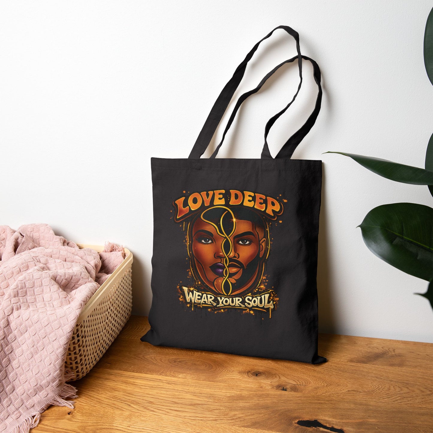 Love Deep Dual-Face Couple Canvas Tote Bag