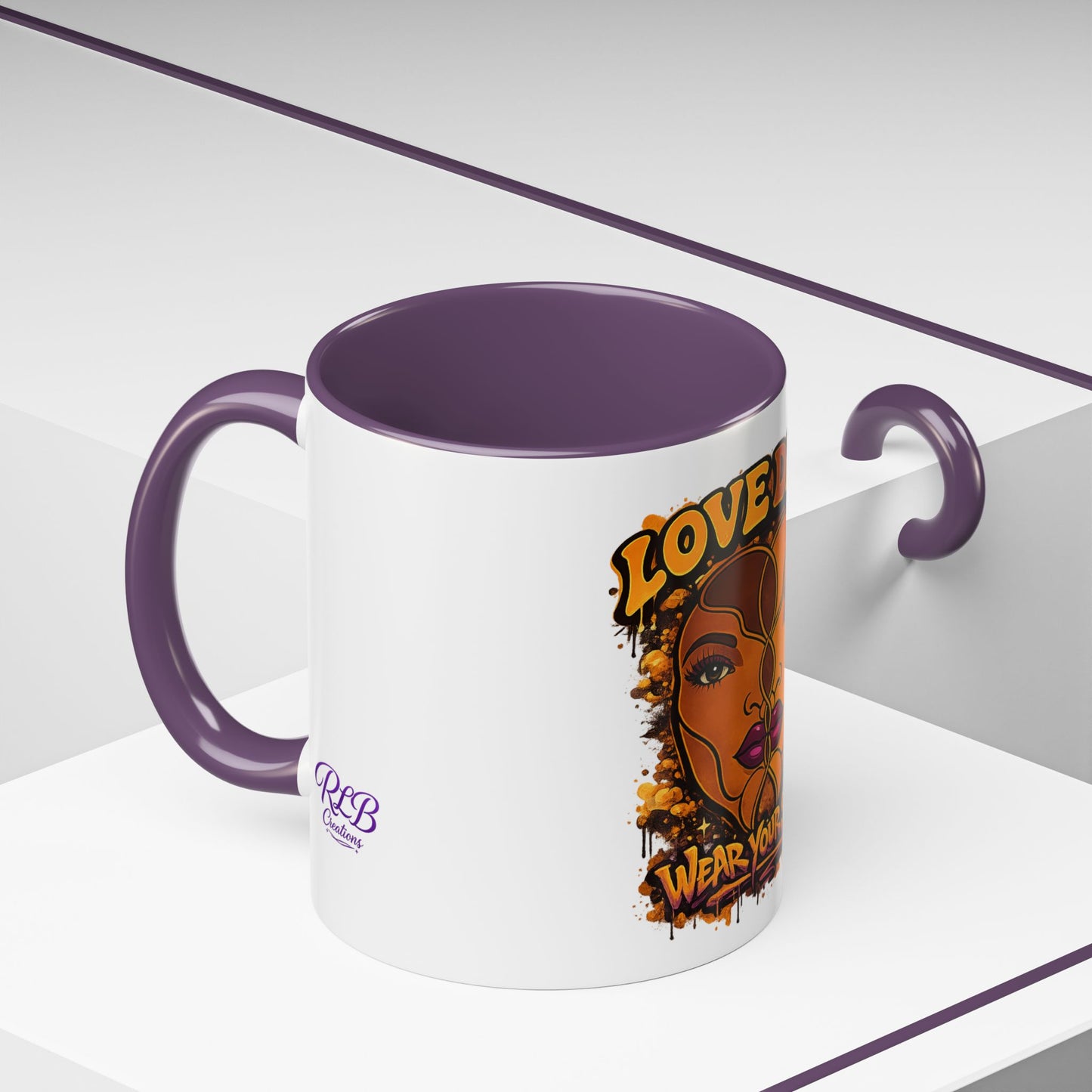 Purple Lips Love Deep Dual-Face Accent Coffee Mug (11oz)