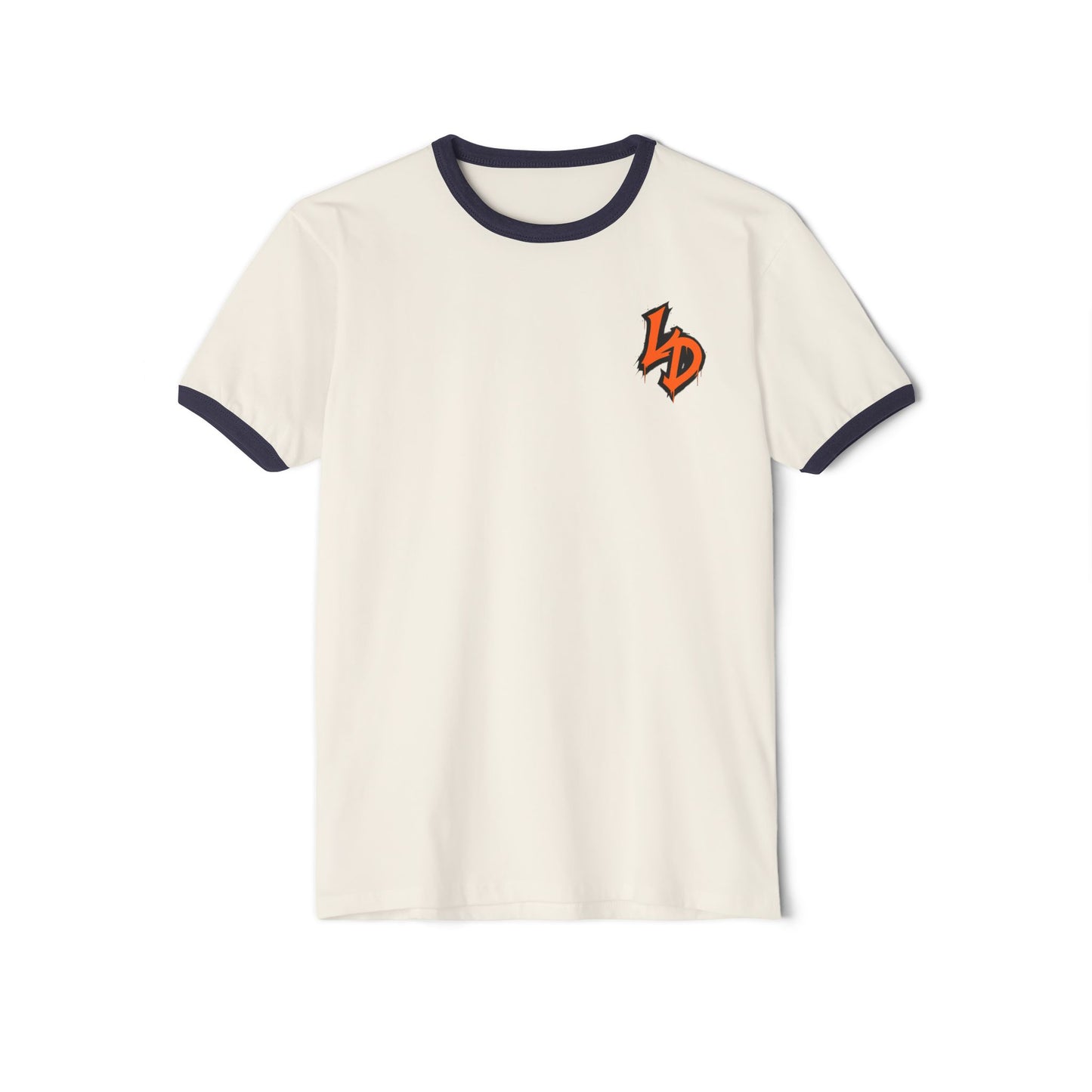 Family Over Everything Ringer T-Shirt — "LD" Logo Tee