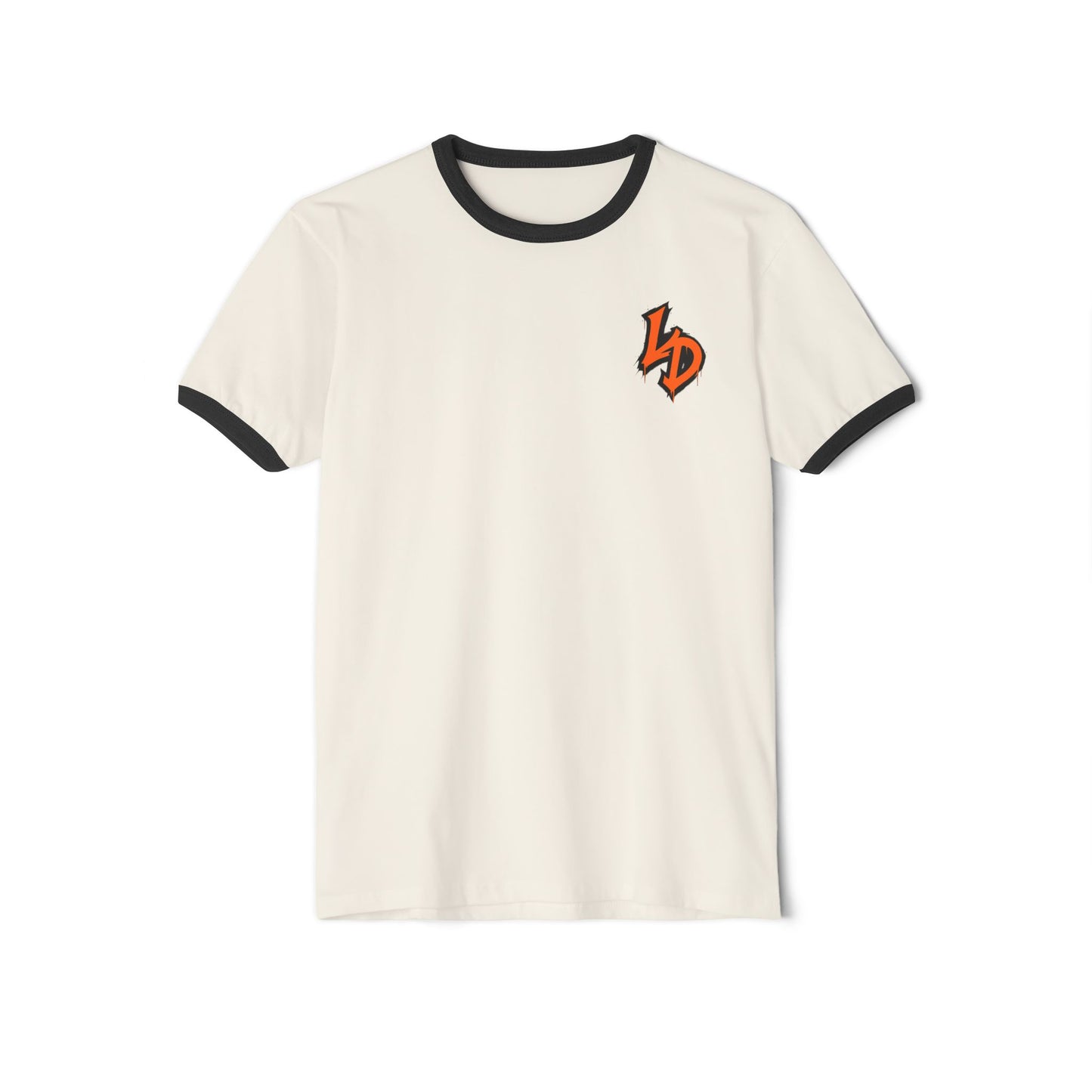 Family Over Everything Ringer T-Shirt — "LD" Logo Tee