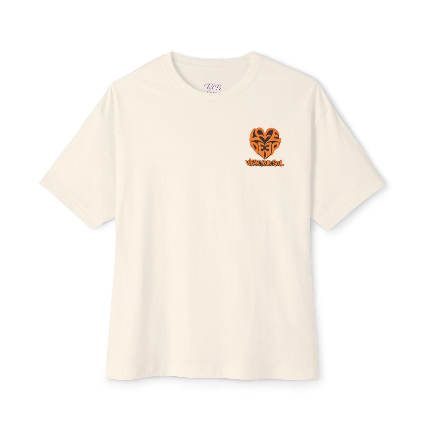 Love Deep Heartbeat Grunge T‑Shirt — Oversized Boxy Tee